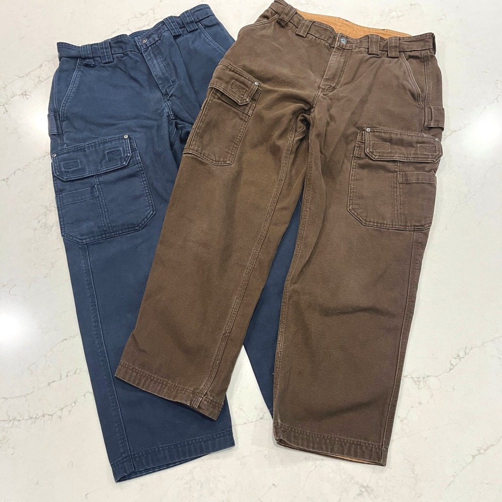 Duluth Trading Lot of 2 Relaxed Fit Carpenter Work Pants Men 34 Fire Hose